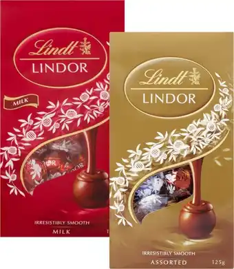 BIG W Lindt Lindor Assorted Pouches 121g-130g offer