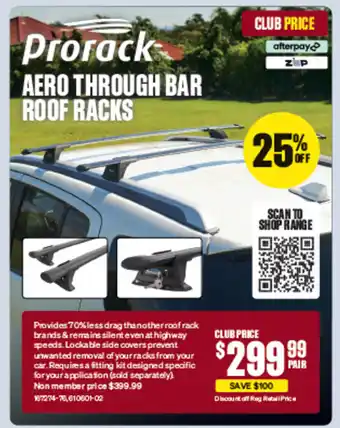SuperCheap Auto AERO THROUGH BAR ROOF RACKS offer