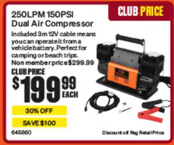 SuperCheap Auto 250LPM 150PSI Dual Air Compressor offer