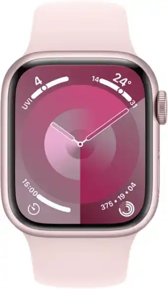 BIG W Apple Watch Series 9 GPS 41mm Pink Aluminium Case with Light Pink Sport Band offer