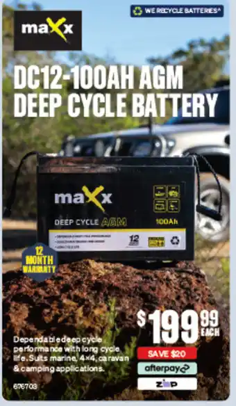 SuperCheap Auto DC12-100AH AGM DEEP CYCLE BATTERY offer