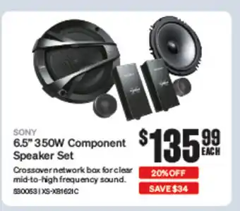 SuperCheap Auto 6.5" 350W Component Speaker Set offer