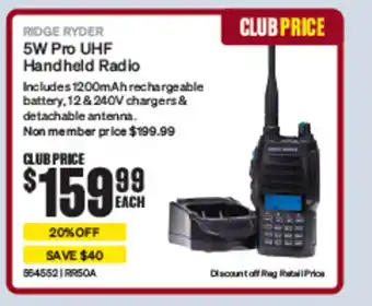 SuperCheap Auto 5W Pro UHF Handheld Radio offer