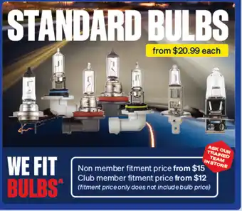 SuperCheap Auto STANDARD BULBS offer