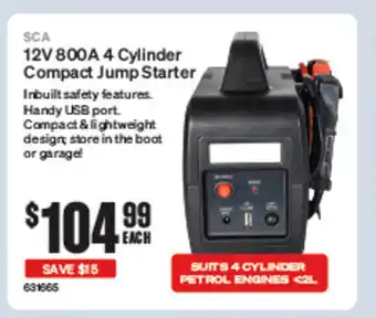 SuperCheap Auto 12V 800A 4 Cylinder Compact Jump Starter offer