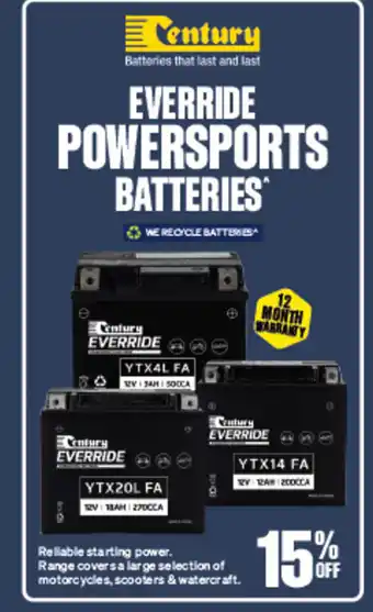 SuperCheap Auto EVERRIDE POWERSPORTS BATTERIES offer