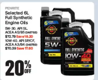 SuperCheap Auto Selected 6L Full Synthetic Engine Oils offer