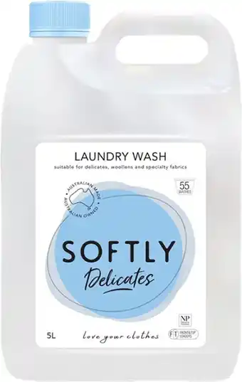 BIG W Softly Delicates & Woollens Premium Laundry Liquid 5-Litre offer