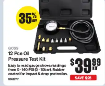 12 Pce Oil Pressure Test Kit