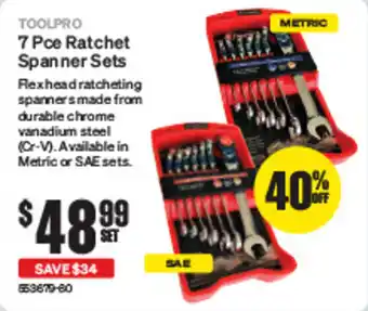 SuperCheap Auto 7 Pce Ratchet Spanner Sets offer