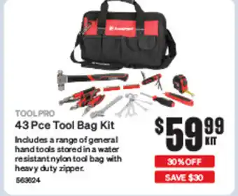 SuperCheap Auto 43 Pce Tool Bag Kit offer