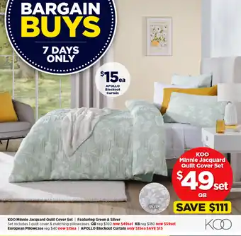 Spotlight KOO Minnie Jacquard Quilt Cover Set offer
