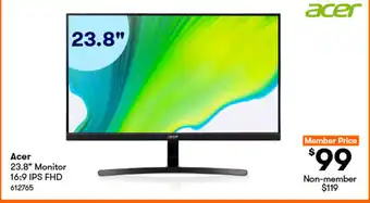 BIG W Acer 23.8 Monitor 16:9 IPS FHD offer