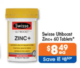 Good Price Pharmacy Swisse Ultiboost Zinc+ 60 Tablets offer