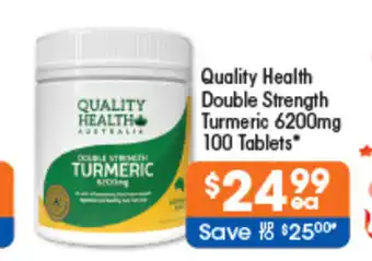 Good Price Pharmacy Quality Health Double Strength Turmeric 6200mg 100 Tablets offer