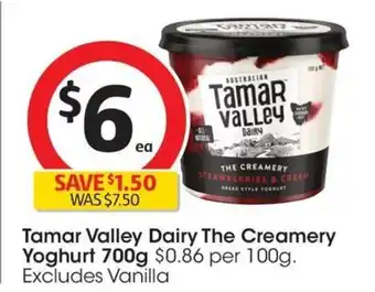 Coles Tamar Valley Dairy The Creamery Yoghurt 700g offer