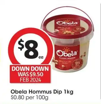 Coles Obela Hommus Dip 1kg offer
