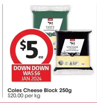 Coles Coles Cheese Block 250g offer