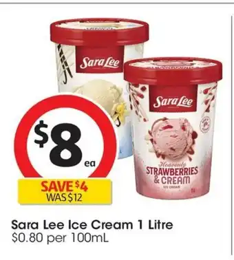 Coles Sara Lee Ice Cream 1 Litre offer