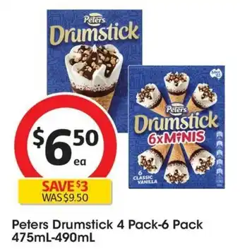 Coles Peters Drumstick 4 Pack-6 Pack 475mL-490mL offer