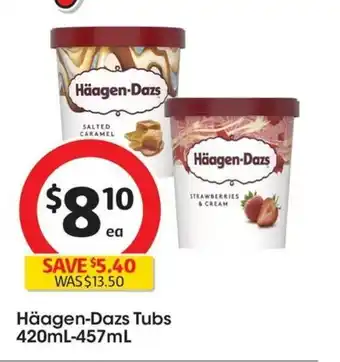 Coles Häagen-Dazs Tubs 420mL-457mL offer