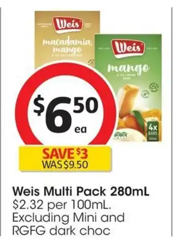 Coles Weis Multi Pack 280mL offer