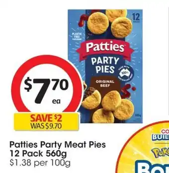 Coles Patties Party Meat Pies 12 Pack 560g offer