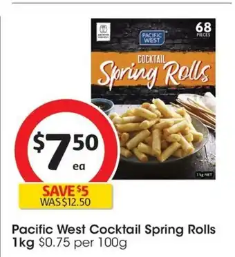 Coles Pacific West Cocktail Spring Rolls 1kg offer