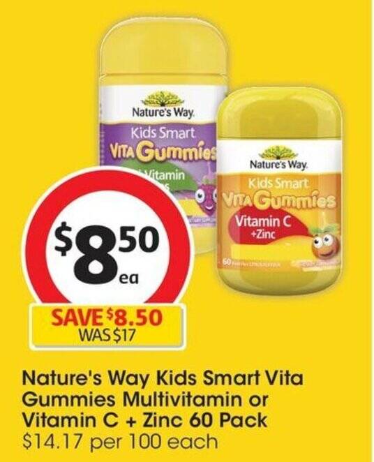 Nature's Way Kids Smart Vita Gummies Multivitamin or Vitamin C + Zinc
