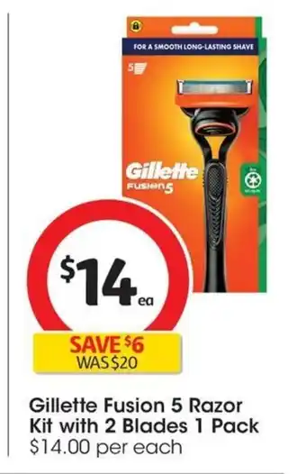 Coles Gillette Fusion 5 Razor Kit with 2 Blades 1 Pack offer