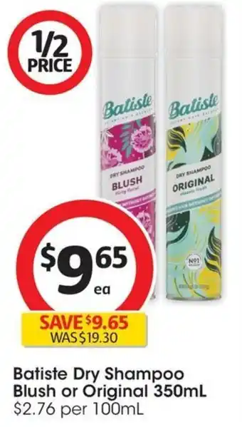 Coles Batiste Dry Shampoo Blush or Original 350mL offer