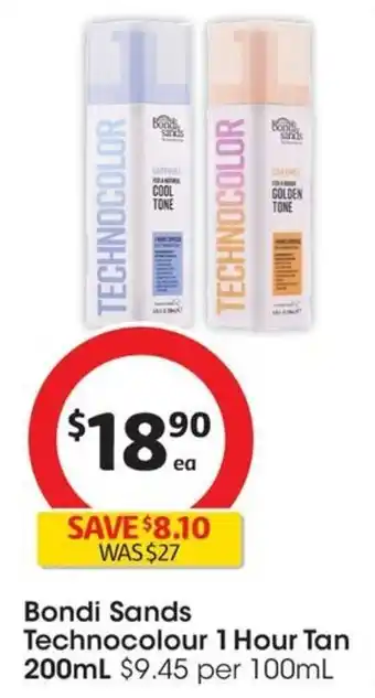 Coles Bondi Sands Technocolour 1 Hour Tan 200ml offer
