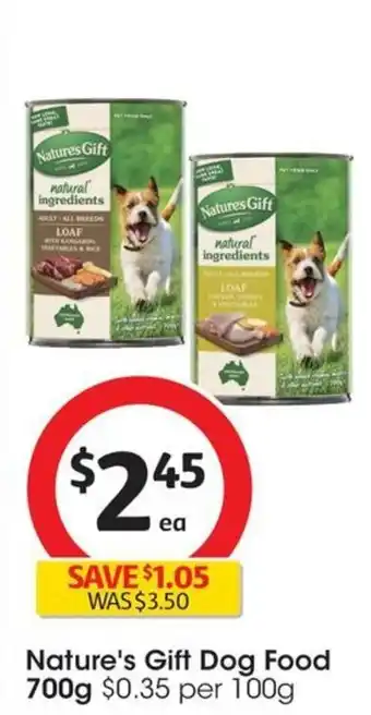 Coles Nature's Gift Dog Food 700g offer