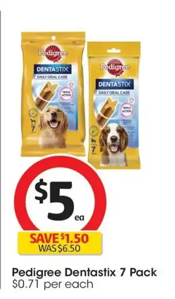 Coles Pedigree Dentastix 7 Pack offer
