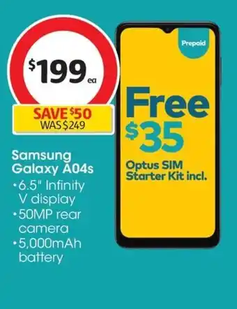 Coles Samsung Galaxy Ã04s offer