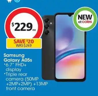 Coles Samsung Galaxy A05s offer