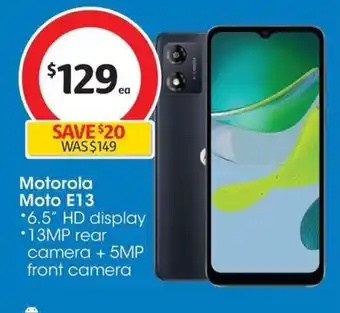 Coles Motorola Moto E13 offer