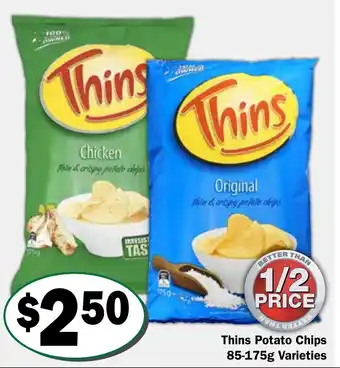 Thins Potato Chips 85-175g