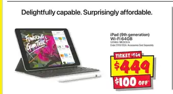 JB Hi-Fi iPad (9th generation) Wi-Fi 64GB offer