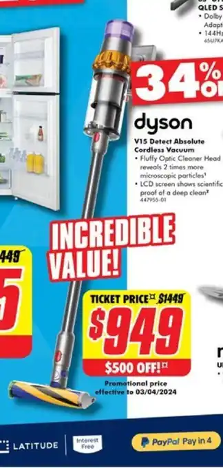 The Good Guys V15 Detect Absolute Cordless Vacuum offer