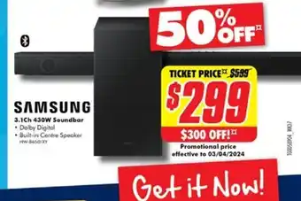 The Good Guys 3.1Ch 430W Soundbar offer