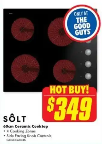 The Good Guys 60cm Ceramic Cooktop offer