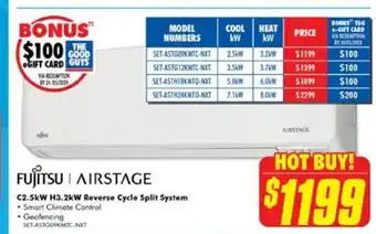 The Good Guys C2.5kW H3.2kW Reverse Cycle Split System offer