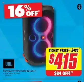 The Good Guys Partybox 110 Portable Speaker offer