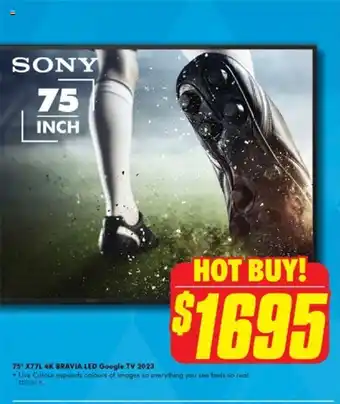 The Good Guys 75" X77L 4K BRAVIA LED Google TV 2023 offer