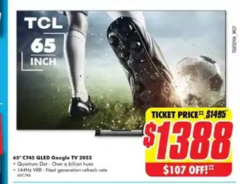The Good Guys 65" C745 QLED Google TV 2023 offer