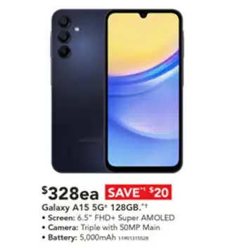 Harvey Norman Galaxy A15 5G 128GB offer