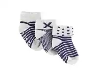 4BABY Terry Turn Top Socks with Non Slip Navy 3 Pack 000 NVY