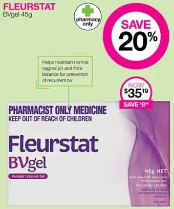 Priceline FLEURSTAT BVgel 45g offer