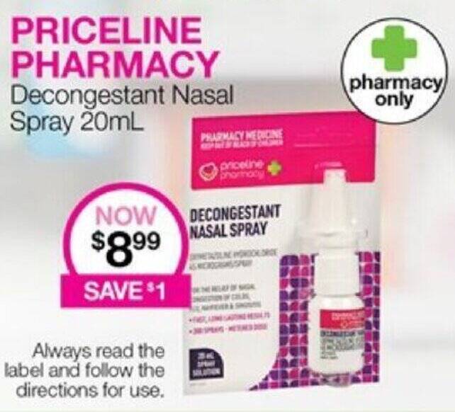 Decongestant Nasal Spray 20mL offer at Priceline